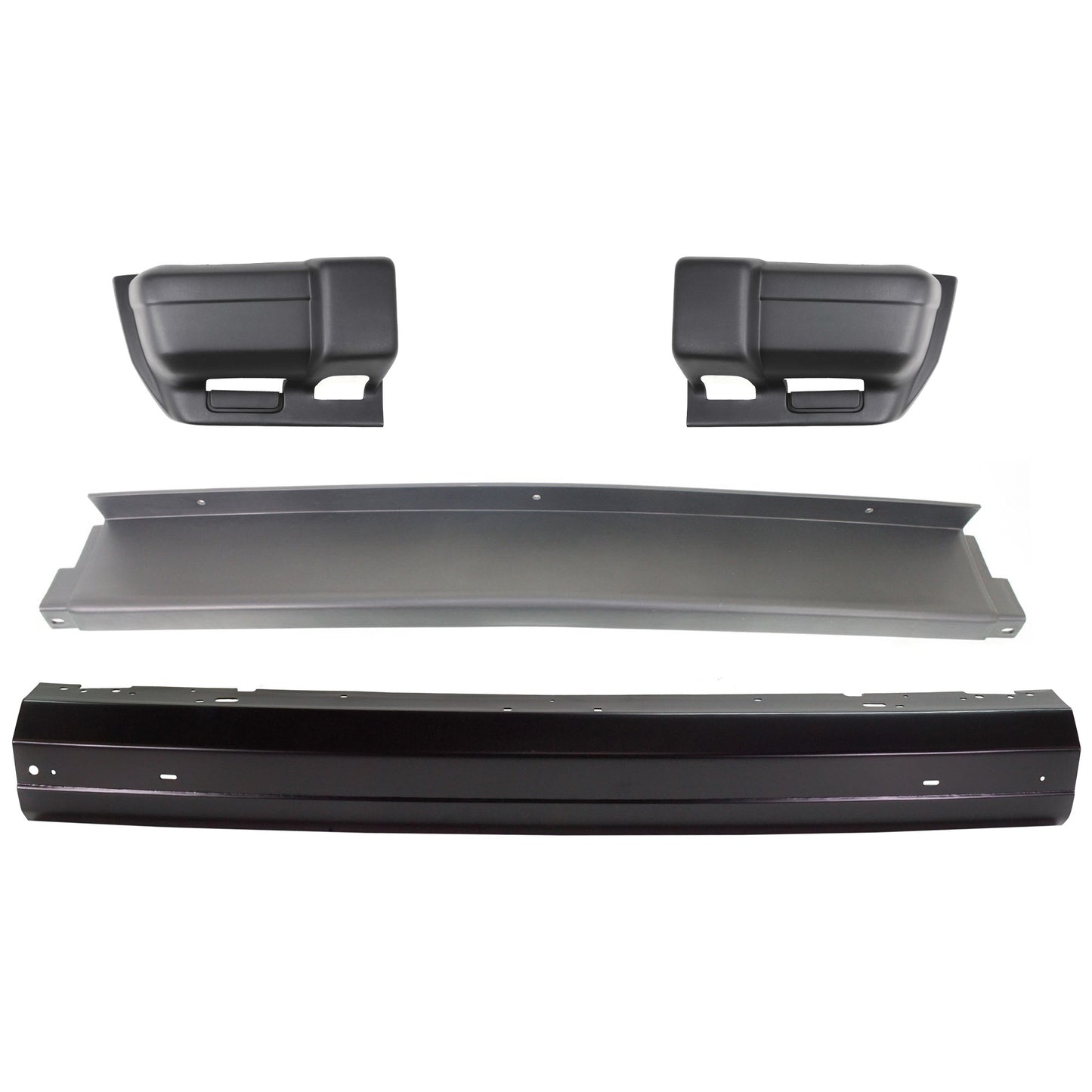 4-Piece Kit, Front Bumper, Painted Black, Includes (1) Bumper, (2) Bumper End, and (1) Valance