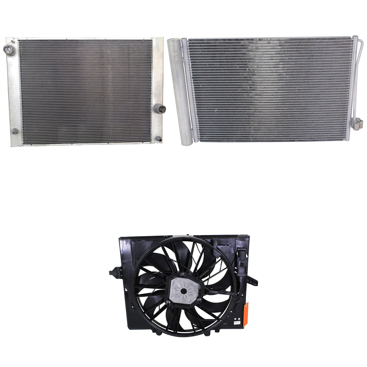 3-Piece Kit A/C Condenser, 3.0L, 6Cyl, Includes (1) A/C Condenser, (1) Cooling Fan Assembly and (1) Radiator