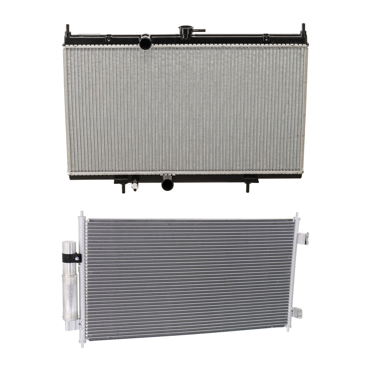 2-Piece Kit Radiator, Includes (1) Radiator and (1) A/C Condenser