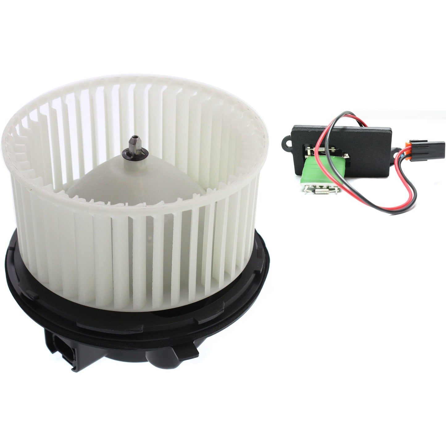 2-Piece Kit Blower Motor, includes (1) Blower Motor and (1) Blower Motor Resistor