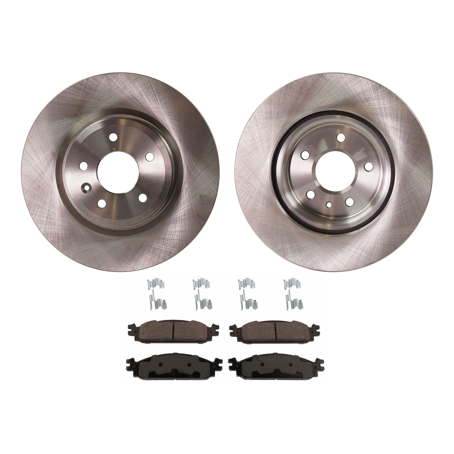 2-Wheel Set Front Brake Disc and Pad Kit, Plain Surface 5 Lugs 325.37 mm Ceramic Pro-Line Series, Includes (1) Brake Pad Set and (2) Brake Disc