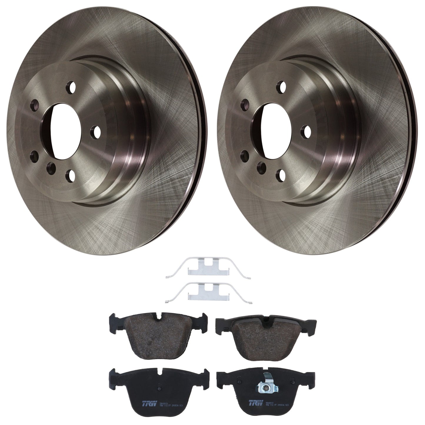KIT-072524-138 2-Wheel Set Rear Brake Disc and Pad Kit, Plain Surface 5 Lugs 344.93 mm Semi-metallic, Includes (2) Brake Disc and (1) Brake Pad Set