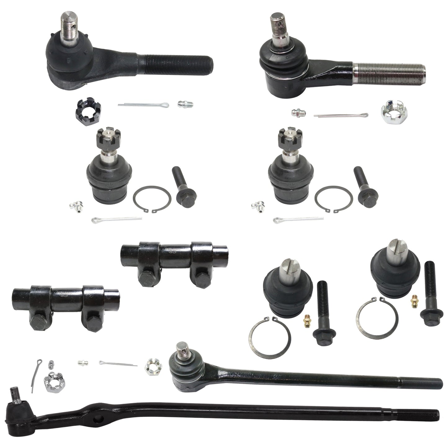 10-Piece Kit Driver Side Suspension Kit, Includes (4) Ball Joint, (2) Tie Rod Adjusting Sleeve, and (4) Tie Rod End