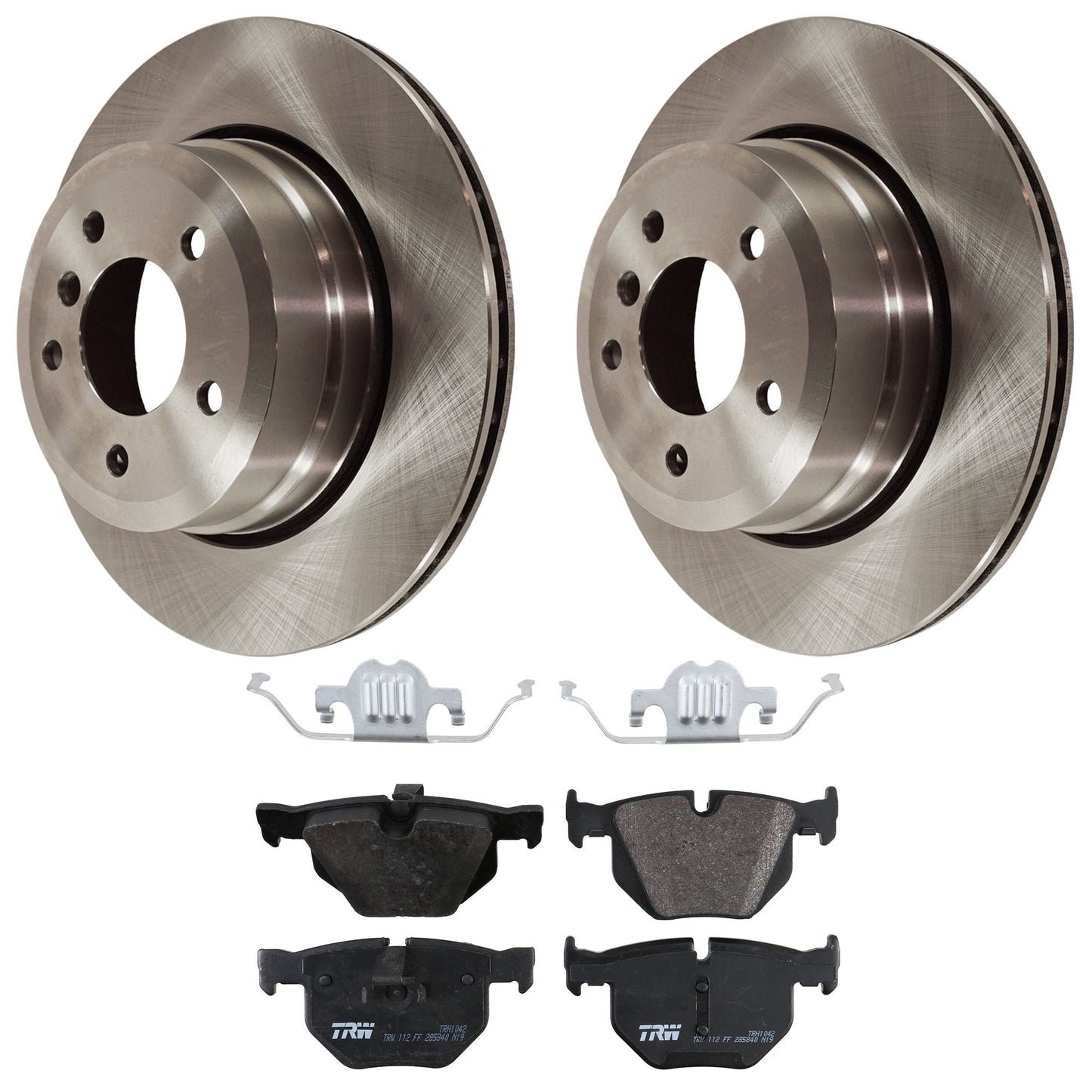 KIT-072524-29 2-Wheel Set Rear Brake Disc and Pad Kit, Plain Surface 5 Lugs 319.53 mm Semi-metallic, Includes (2) Brake Disc and (1) Brake Pad Set