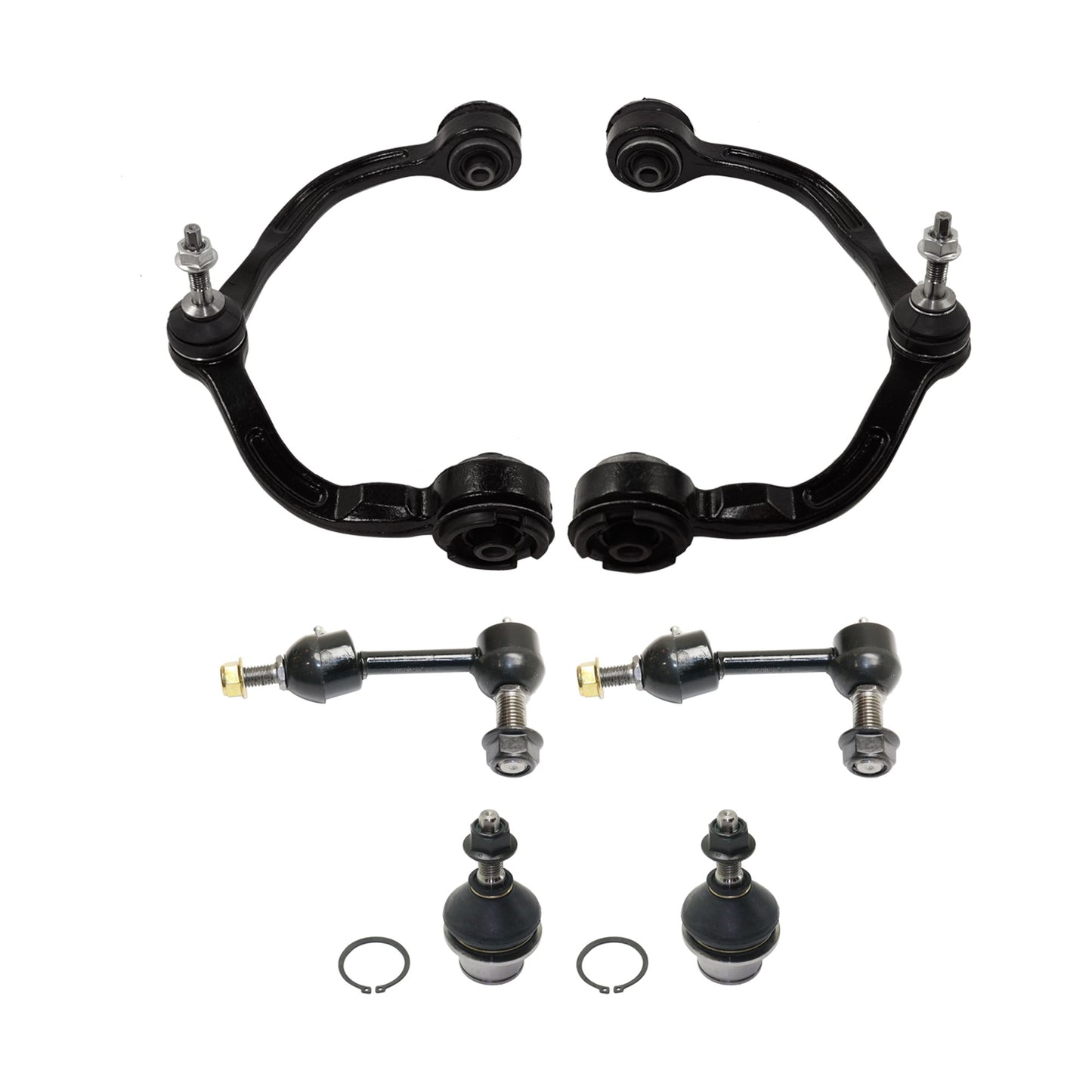 6-Piece Kit Suspension Kit, Includes (2) Sway Bar Link, (2) Ball Joint and (2) Control Arm