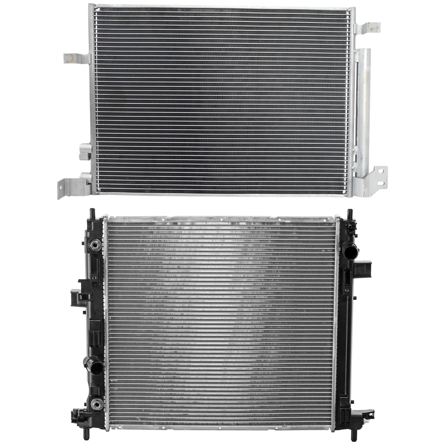 2-Piece Kit A/C Condenser, Convertible, 6 Cyl 3.6L, includes (1) A/C Condenser and (1) Radiator
