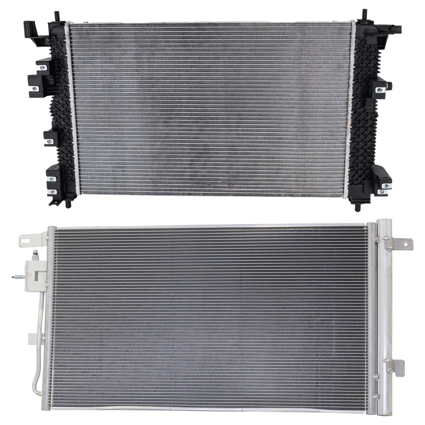 2-Piece Kit A/C Condenser, includes (1) A/C Condenser and (1) Radiator, 2.5L Eng., 4 Cyl.