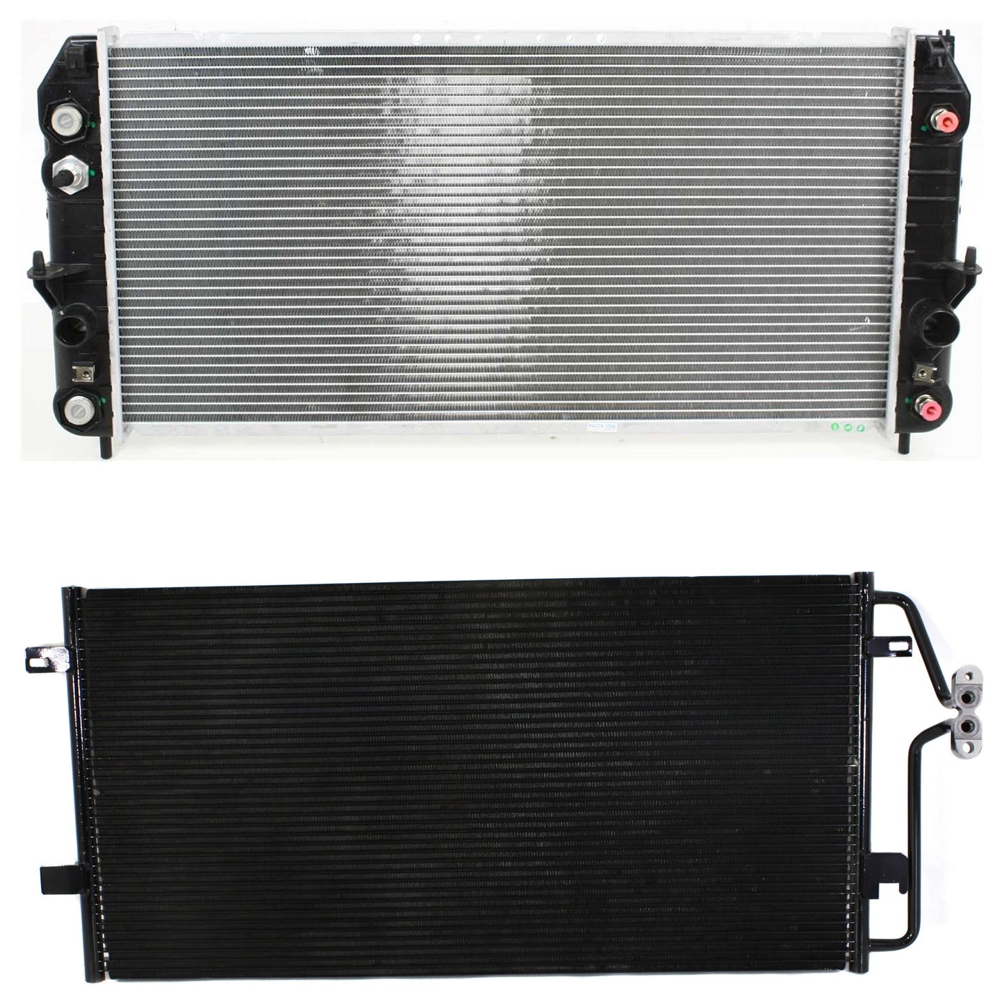 2-Piece Kit A/C Condenser, includes (1) A/C Condenser and (1) Radiator, 4.6L Eng., 8 Cyl.