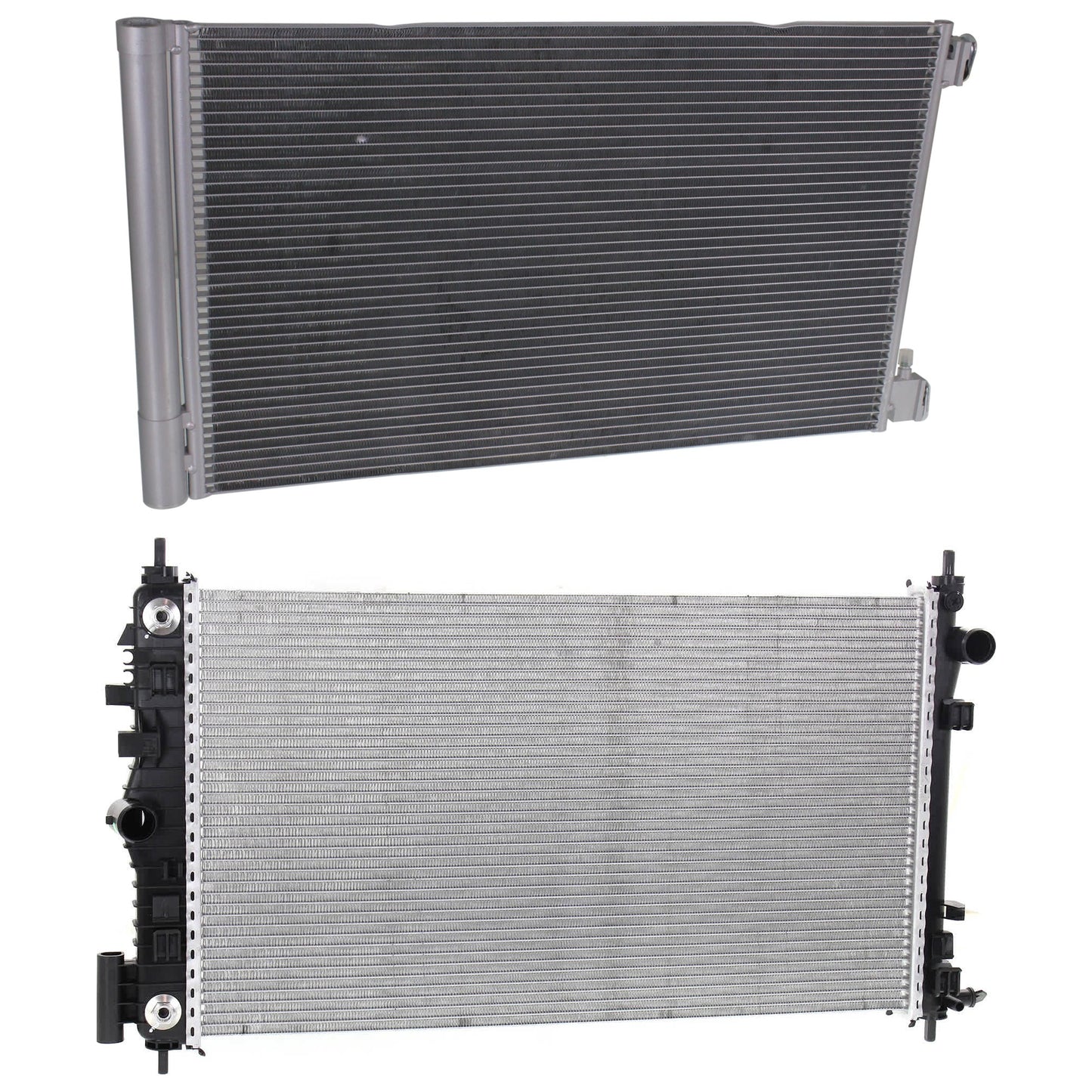 2-Piece Kit A/C Condenser, includes (1) A/C Condenser and (1) Radiator, 2.0L Eng., 4 Cyl.