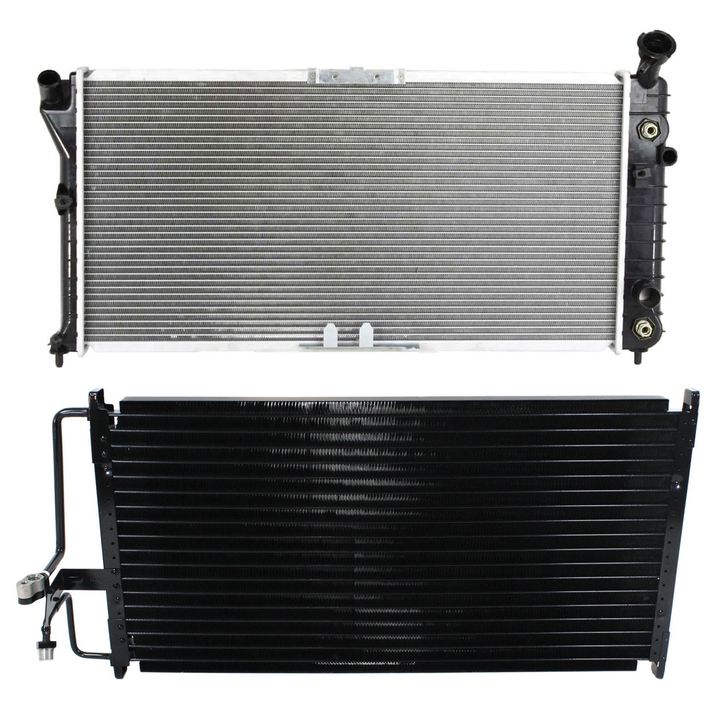 2-Piece Kit A/C Condenser, includes (1) A/C Condenser and (1) Radiator, 3.1L/3.4L/3.8L Eng., 6 Cyl.