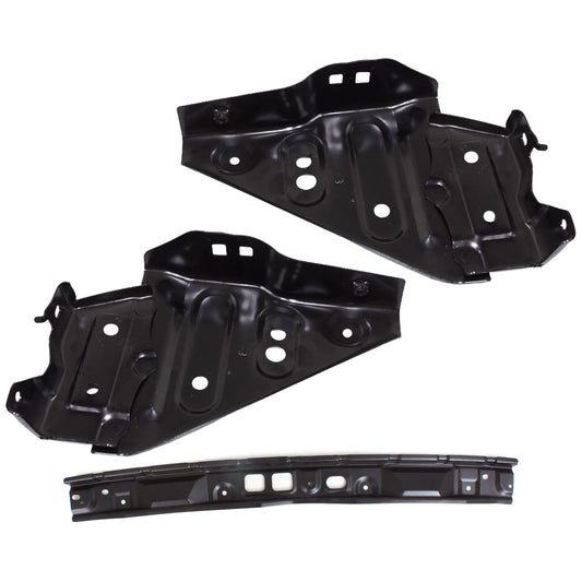3-Piece Kit Front, Driver and Passenger Side Bumper Retainer, includes (2) Bumper Bracket and (1) Bumper Retainer