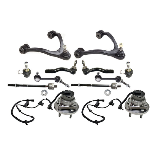 12-Piece Kit Front Suspension Kit, Includes (2) Control Arm, (2) Ball Joint, (4) Tie Rod End, (2) Sway Bar Link and (2) Wheel Hub