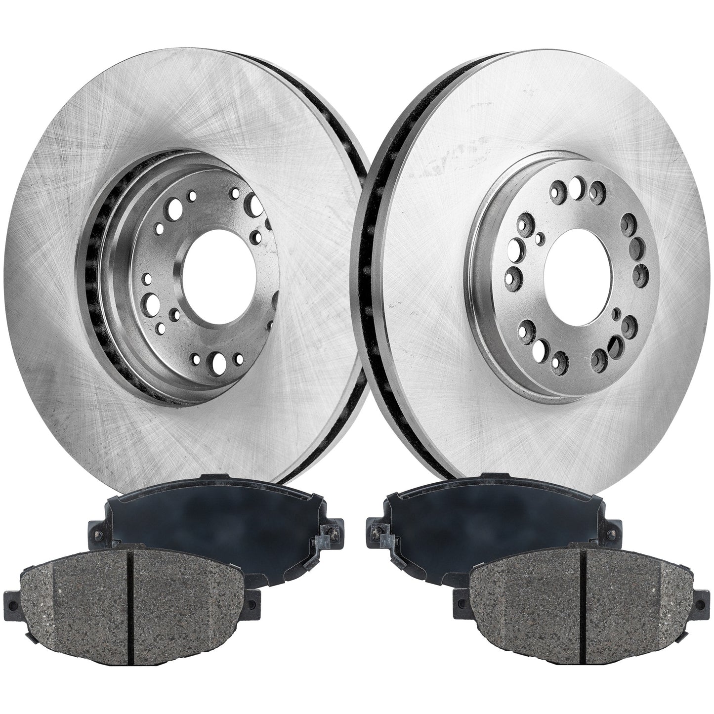 2-Wheel Set Brake Disc and Pad Kit, Plain Surface 5 Lugs 295.91 mm Ceramic Pro-Line Series, Includes (2) Brake Disc and (1) Brake Pad Set