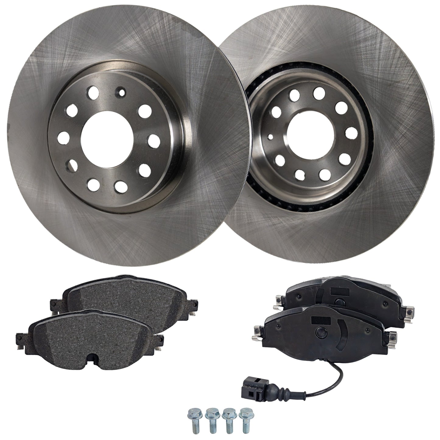 2-Wheel Set Front Brake Disc and Pad Kit, Plain Surface 5 Lugs 311.91 mm Organic Pro-Line Series, Includes (1) Brake Pad Set and (2) Brake Disc