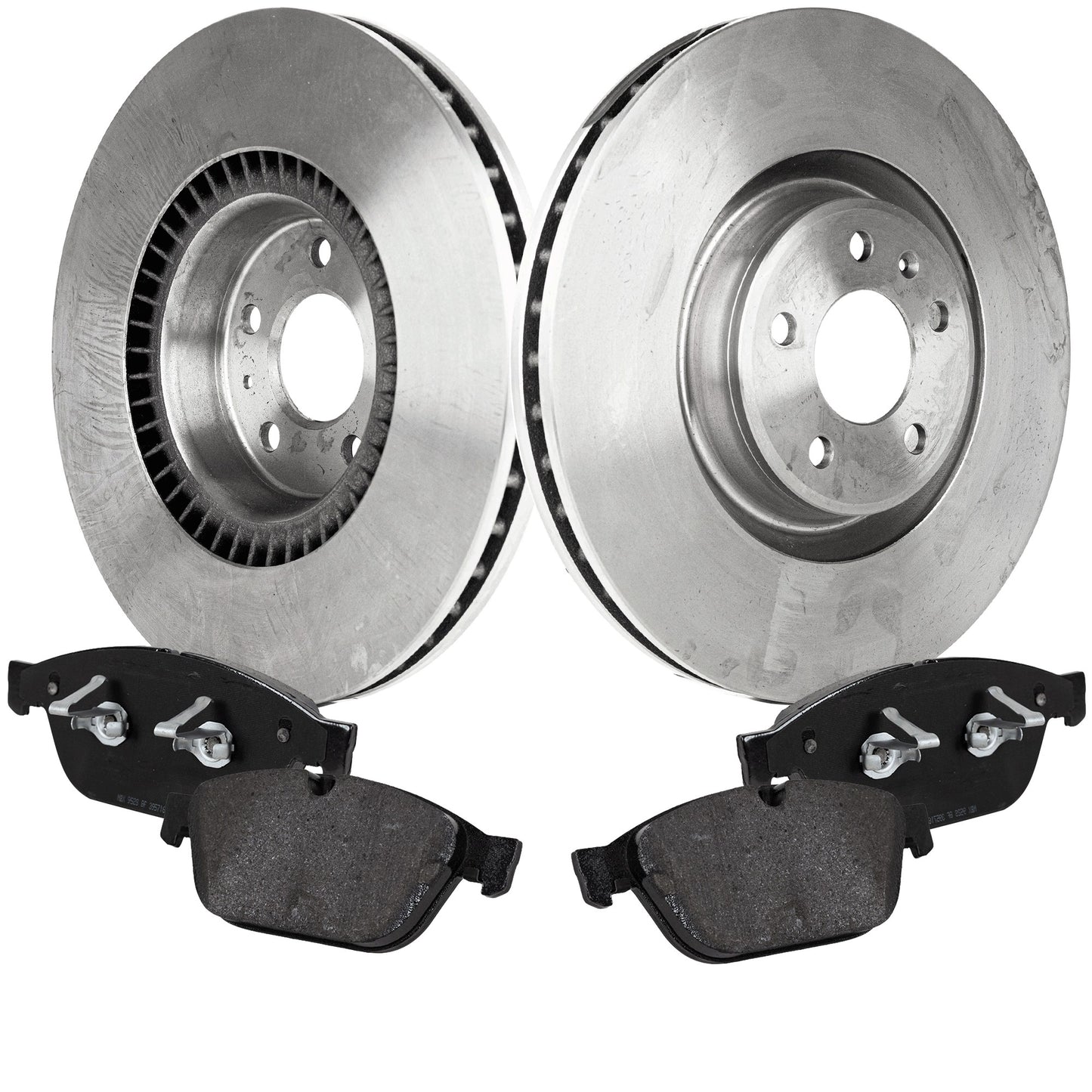 2-Wheel Set Front Brake Disc and Pad Kit, Plain Surface 5 Lugs 356.11 mm Organic Pro-Line Series, Includes (2) Brake Disc and (1) Brake Pad Set