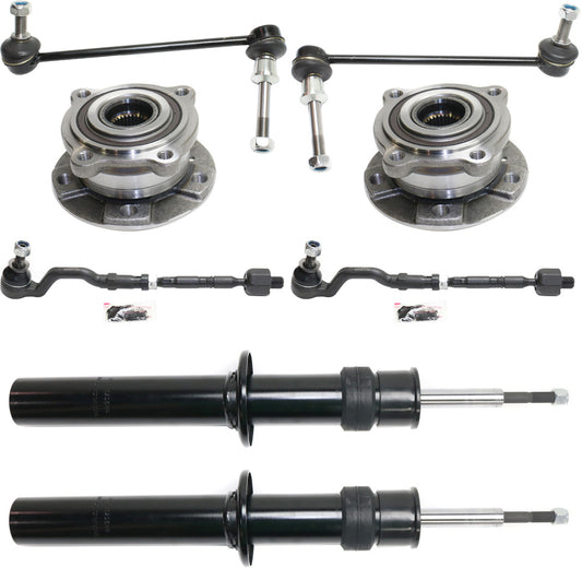8-Piece Kit Front, Driver and Passenger Side Suspension Kit, Includes (2) Sway Bar Link, (2) Tie Rod Assembly, (2) Shock Absorber and Strut Assembly and (2) Wheel Hub