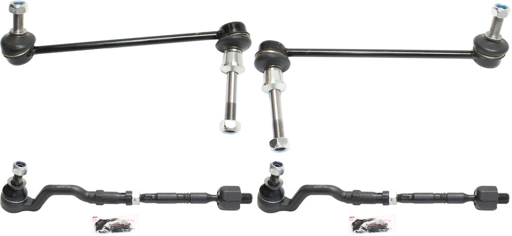 4-Piece Kit Front, Driver and Passenger Side Suspension Kit, Includes (2) Sway Bar Link and (2) Tie Rod Assembly