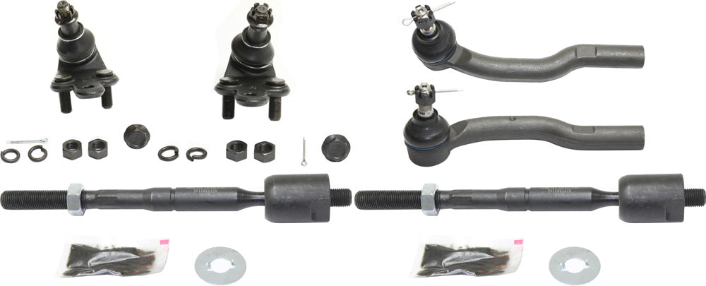 6-Piece Kit Front, Driver and Passenger Side Suspension Kit, Includes (2) Ball Joint and (4) Tie Rod End
