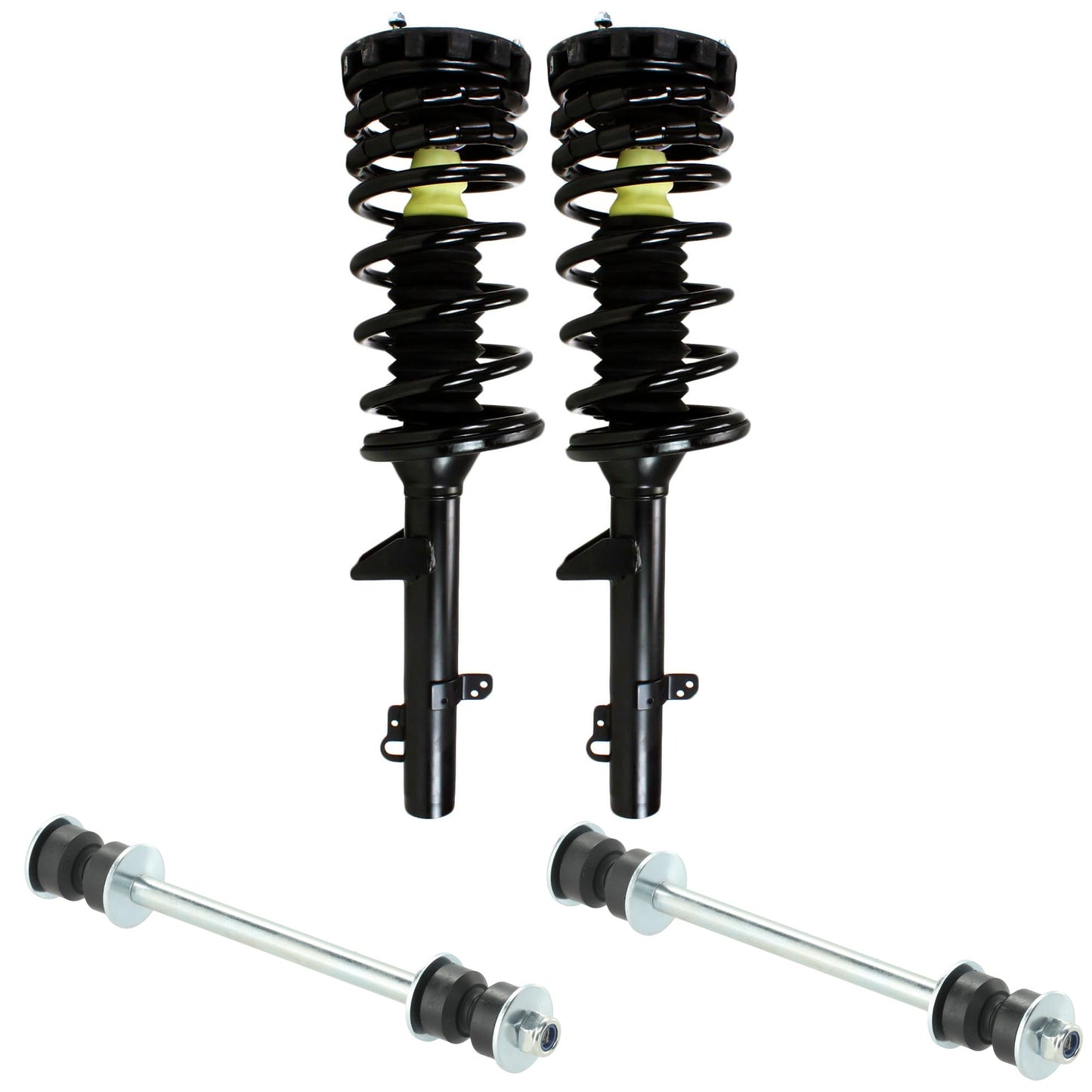 Комплект из 4 частей для задней подвески со стороны водителя и пассажира, включает в себя (2) амортизатора и стойку в сборе и (2) тягу стабилизатора поперечной устойчивости