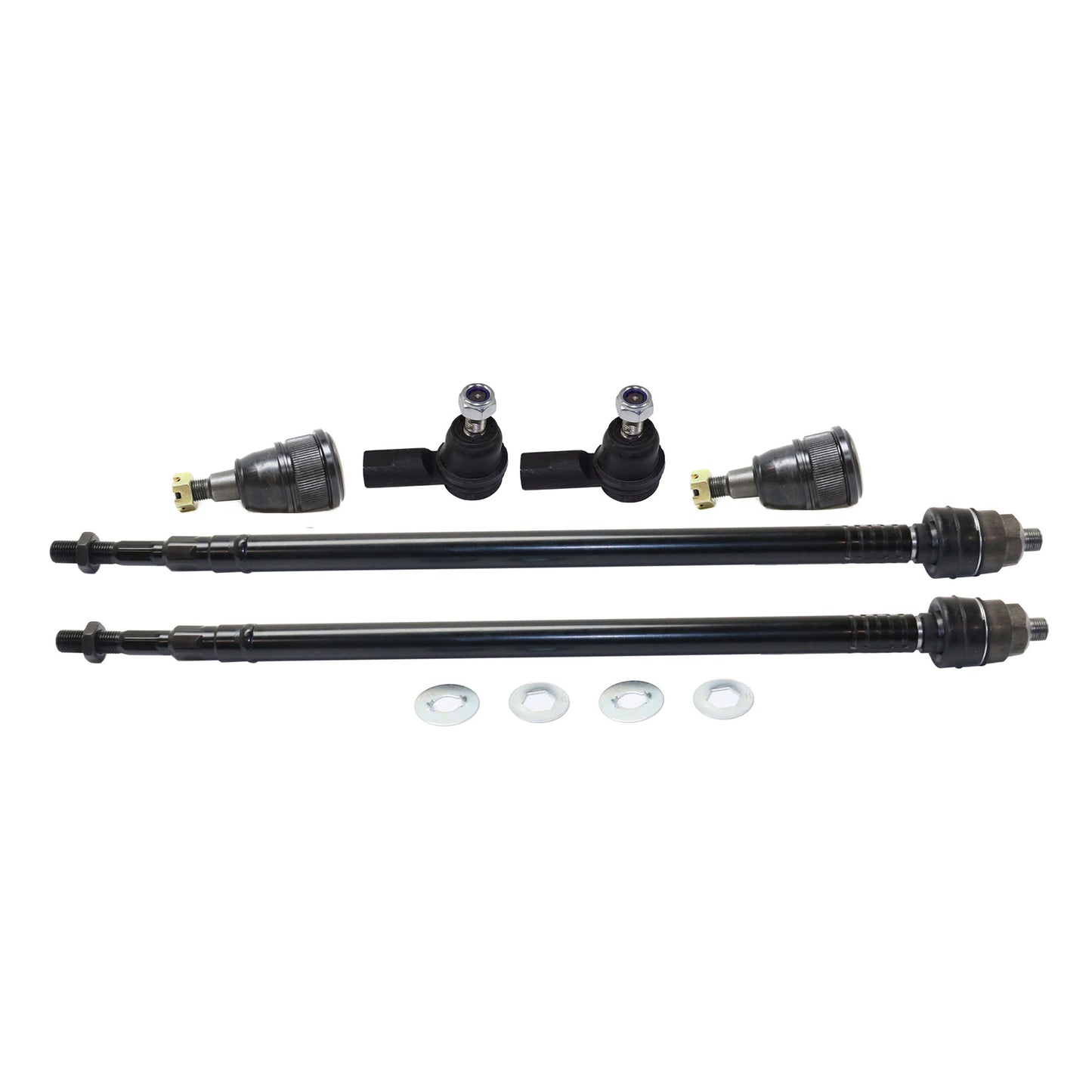 6-Piece Kit Front, Driver and Passenger Side Suspension Kit, Includes (2) Ball Joint and (4) Tie Rod End