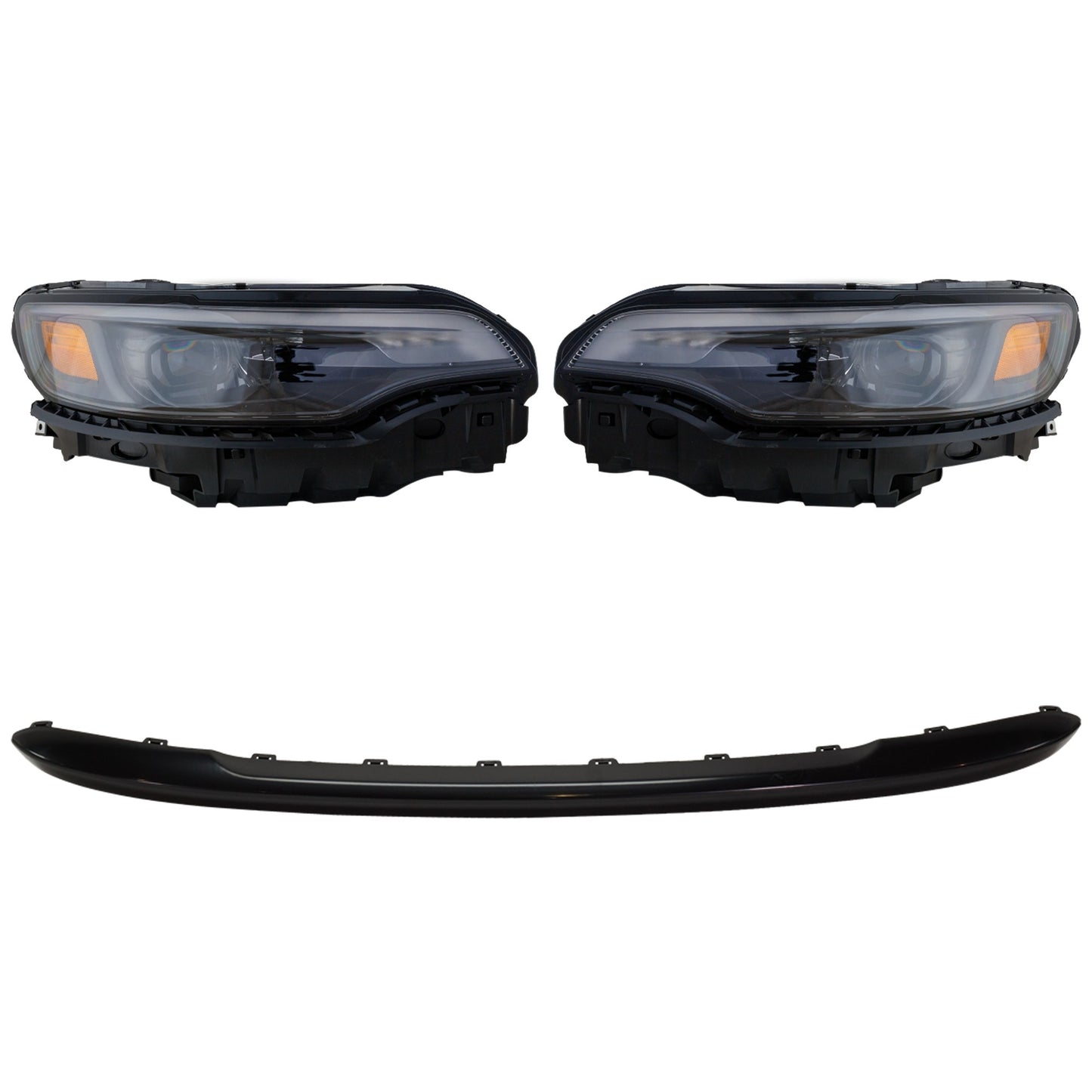 3-Piece Kit Halogen Headlights, Without bulb(s), Includes (1) Bumper Trim and (2) Headlight