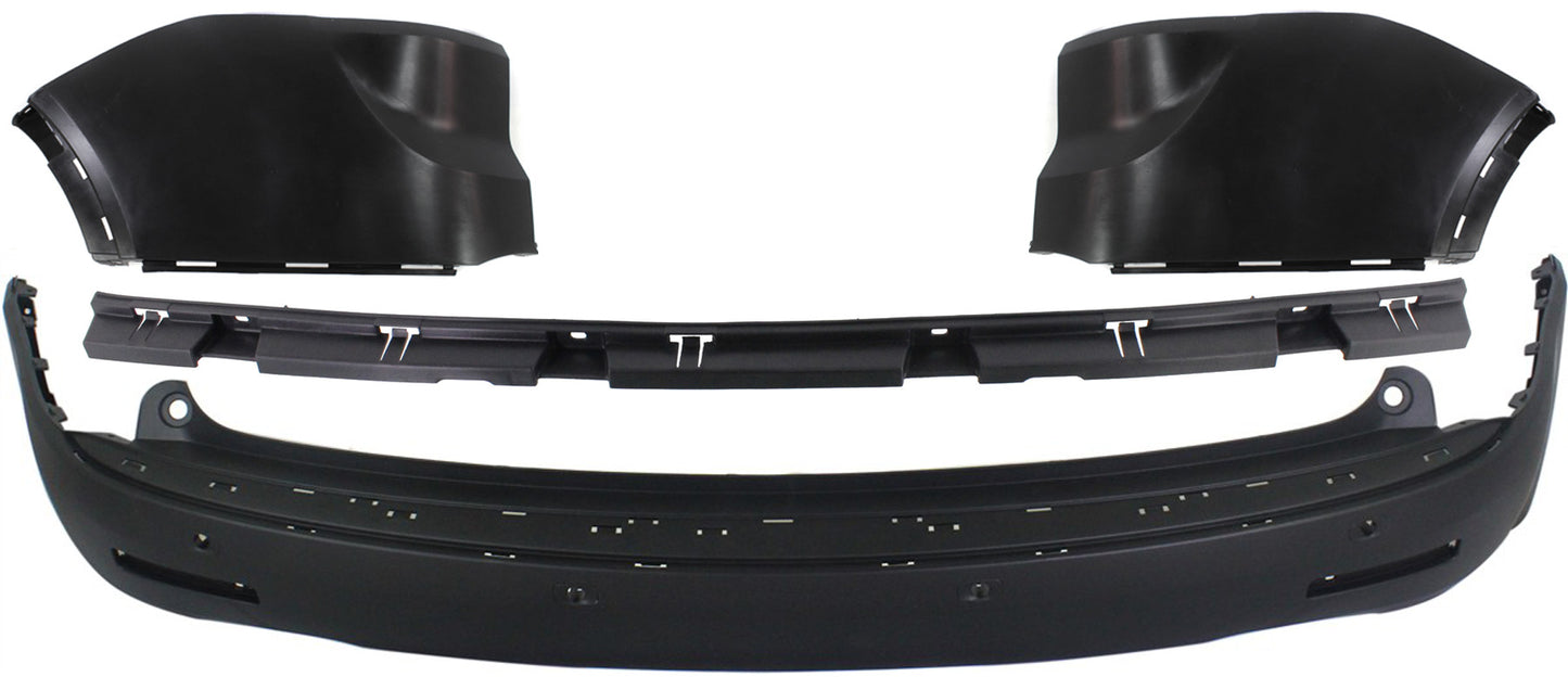 4-Piece Kit Rear Textured Bumper Cover, Includes (1) Bumper Cover, (2) Bumper End and (1) Bumper Cover Support