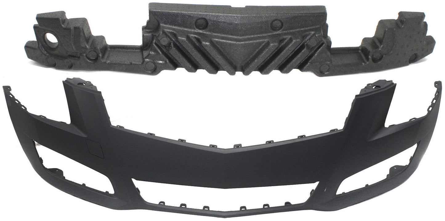 2-Piece Kit, Front Primed Bumper Cover, Includes (1) Bumper Absorber and (1) Bumper Cover