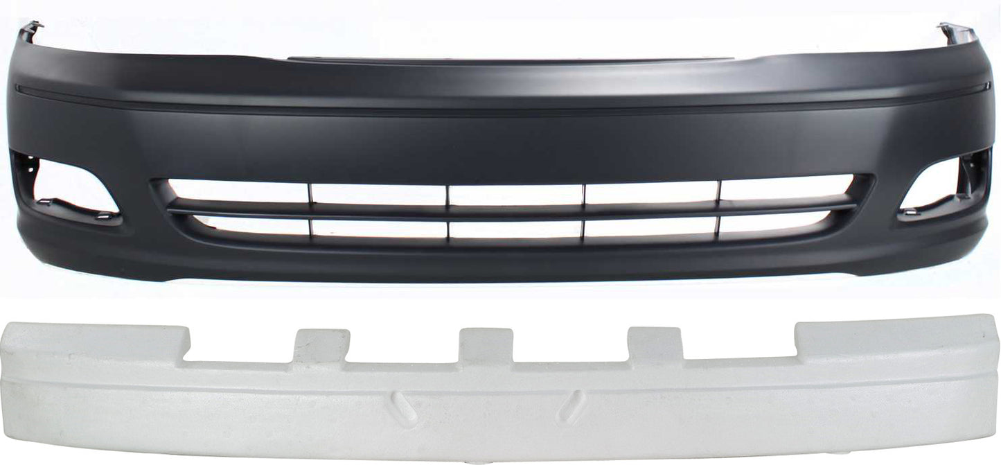 2-Piece Kit, Front Primed Bumper Cover, Includes (1) Bumper Absorber and (1) Bumper Cover