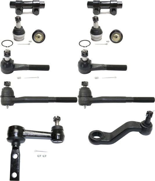 12-Piece Kit Front Suspension Kit, Includes (4) Tie Rod End, (2) Tie Rod Adjusting Sleeve, (4) Ball Joint, (1) Idler Arm and (1) Pitman Arm