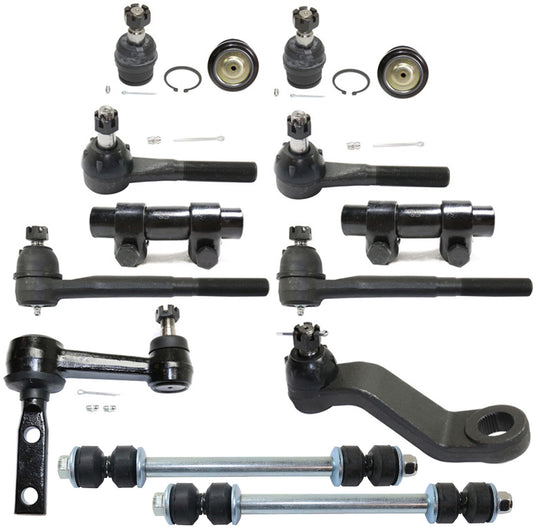 14-Piece Kit Front Suspension Kit, Includes (4) Ball Joint, (1) Idler Arm, (1) Pitman Arm, (2) Sway Bar Link, (2) Tie Rod Adjusting Sleeve and (4) Tie Rod End