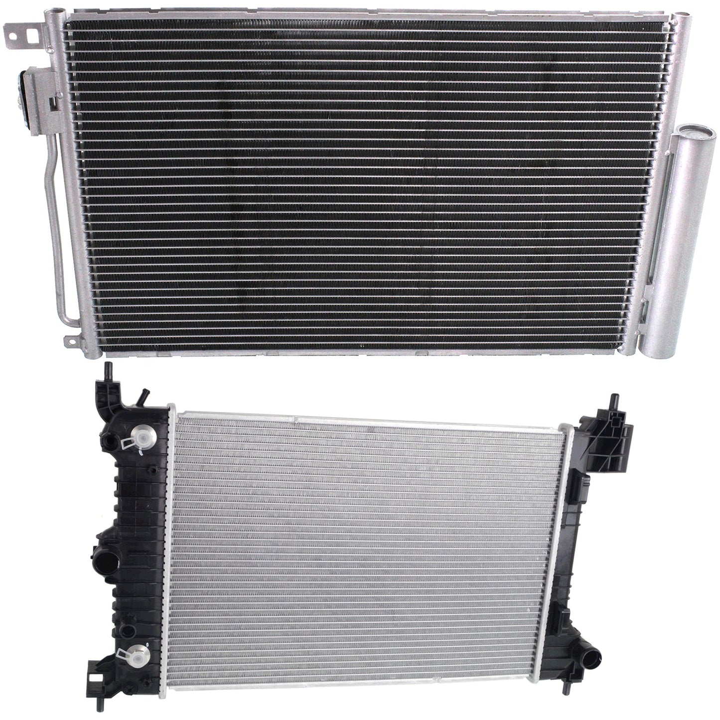 2-Piece Kit Radiator, 1.8L, 4Cyl, Includes (1) A/C Condenser and (1) Radiator