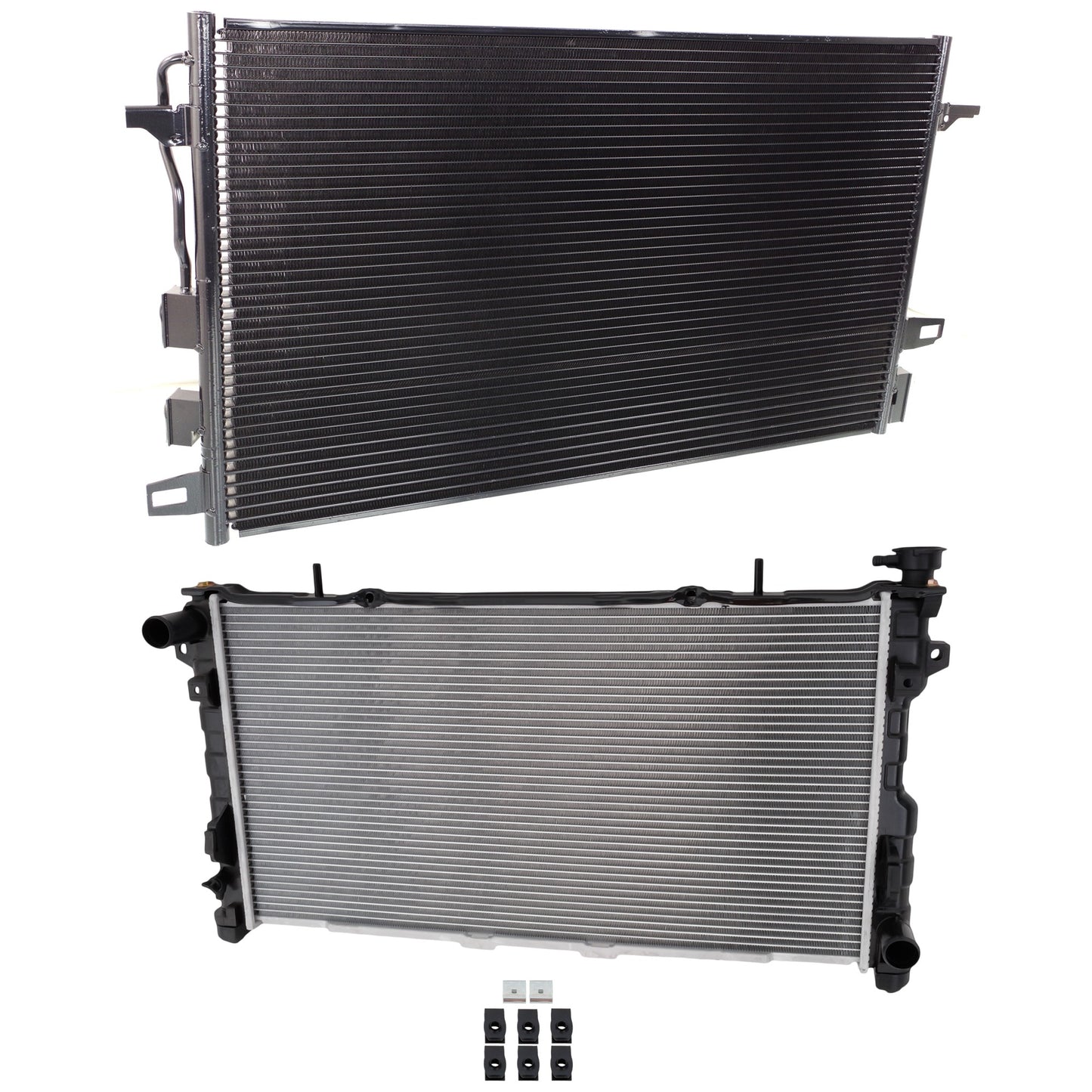 2-Piece Kit Radiator, Includes (1) A/C Condenser and (1) Radiator