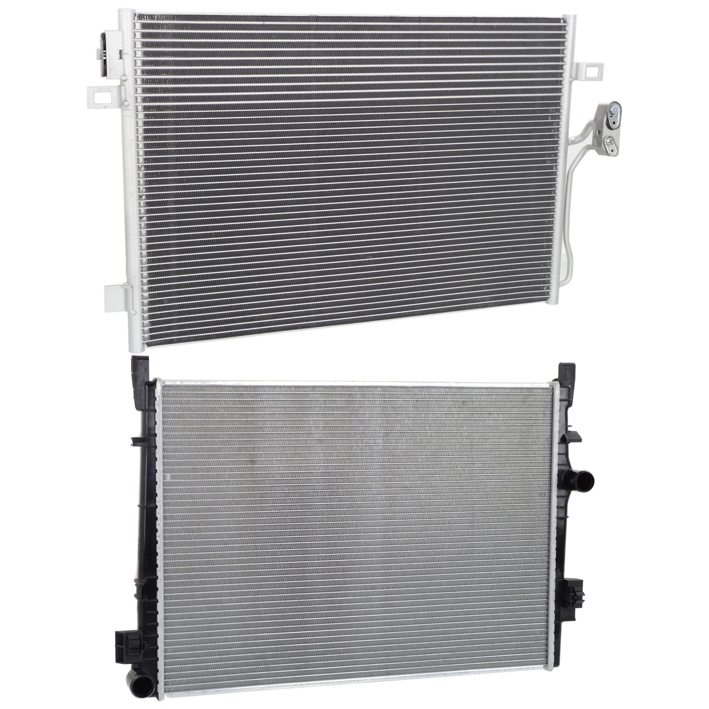 2-Piece Kit Radiator, Includes (1) A/C Condenser and (1) Radiator