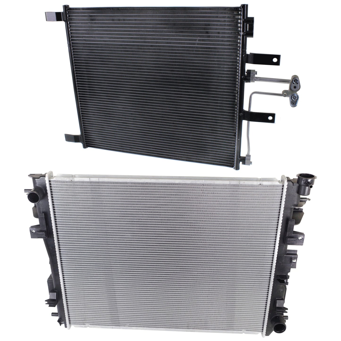 2-Piece Kit Radiator, Includes (1) A/C Condenser and (1) Radiator