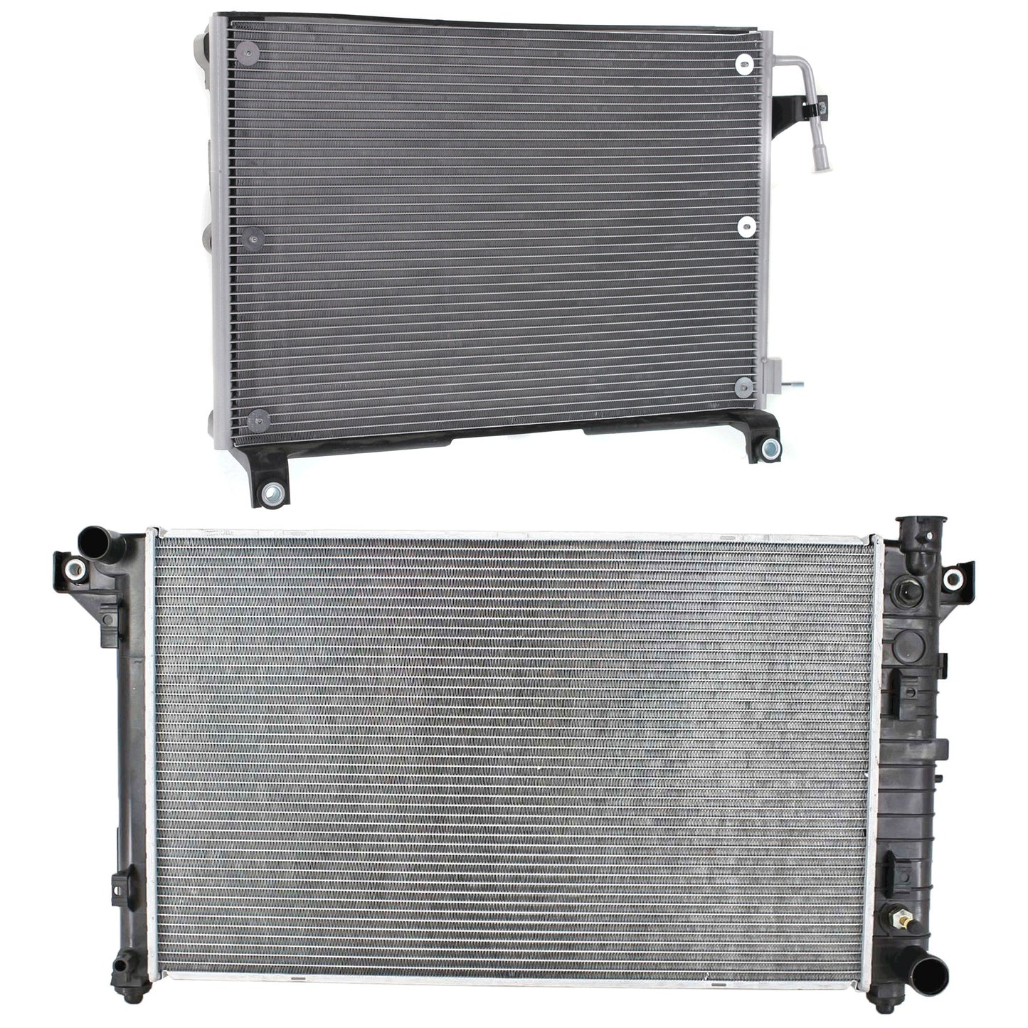 2-Piece Kit Radiator, Includes (1) A/C Condenser and (1) Radiator