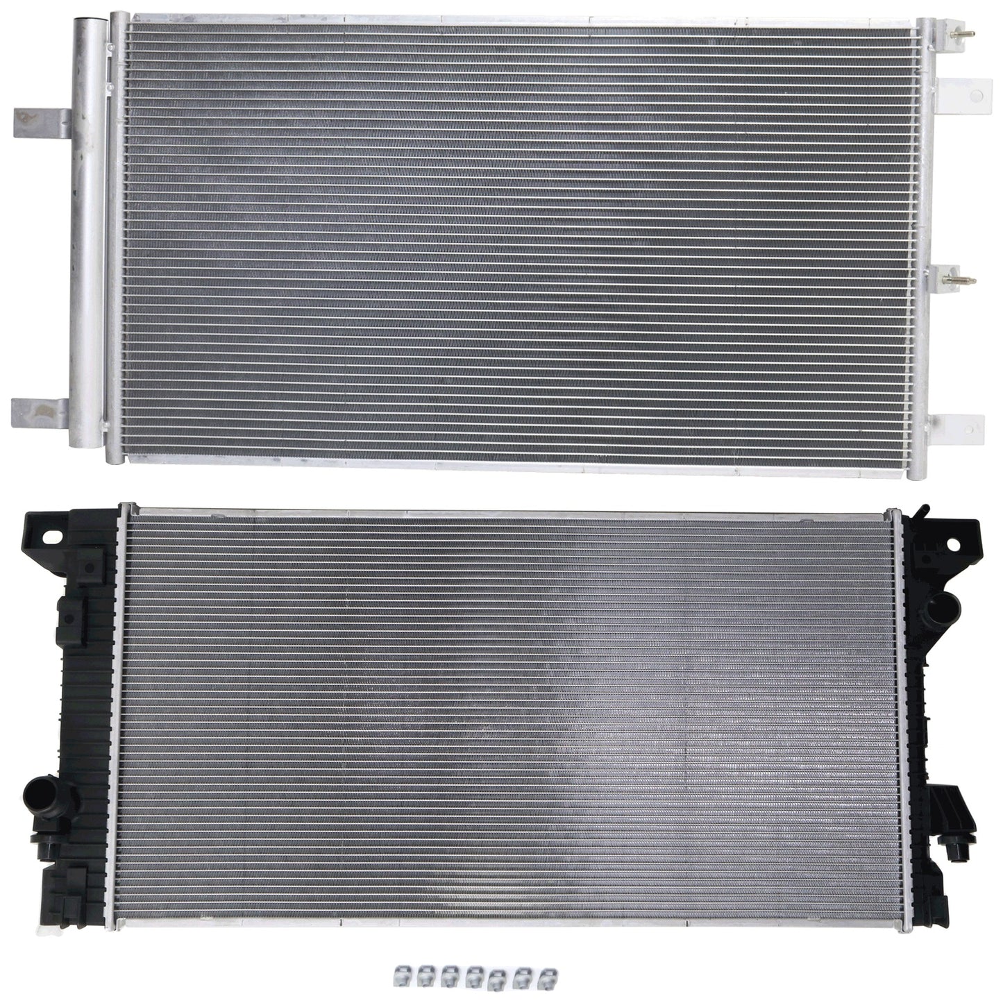 2-Piece Kit Radiator, Includes (1) A/C Condenser and (1) Radiator