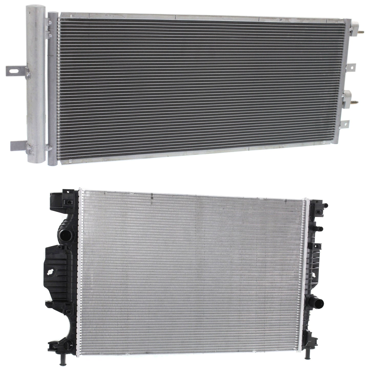 2-Piece Kit Radiator, Includes (1) A/C Condenser and (1) Radiator