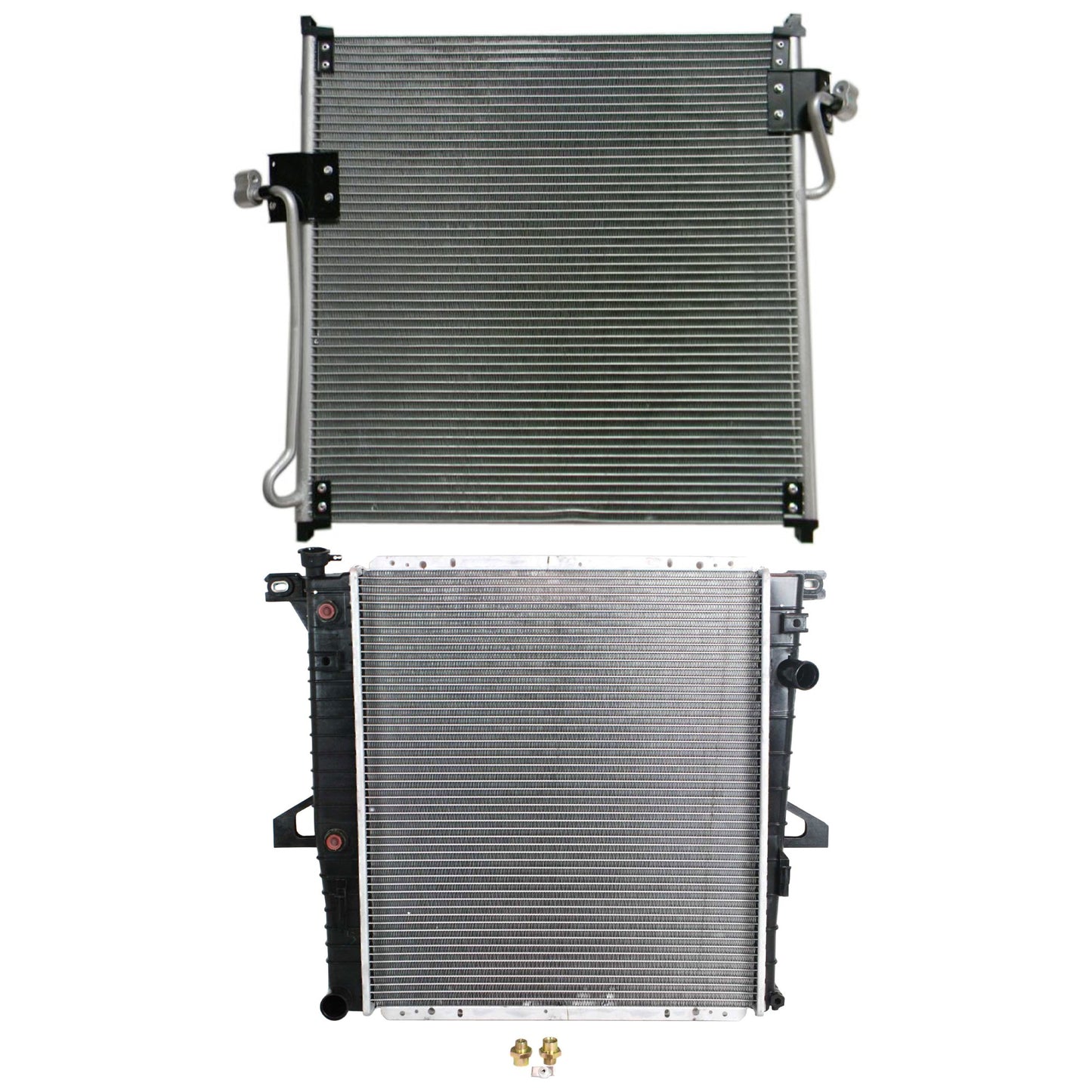 2-Piece Kit Radiator, Includes (1) A/C Condenser and (1) Radiator