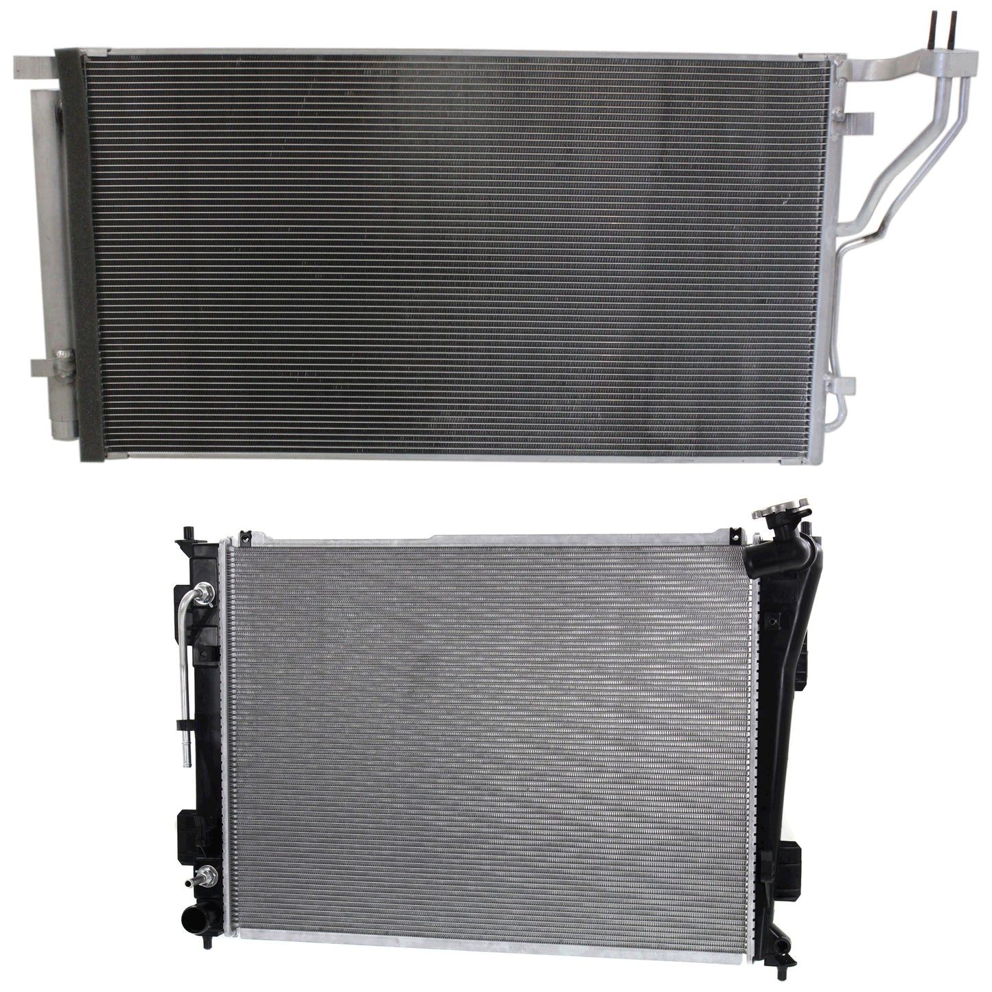 2-Piece Kit Radiator, Includes (1) A/C Condenser and (1) Radiator
