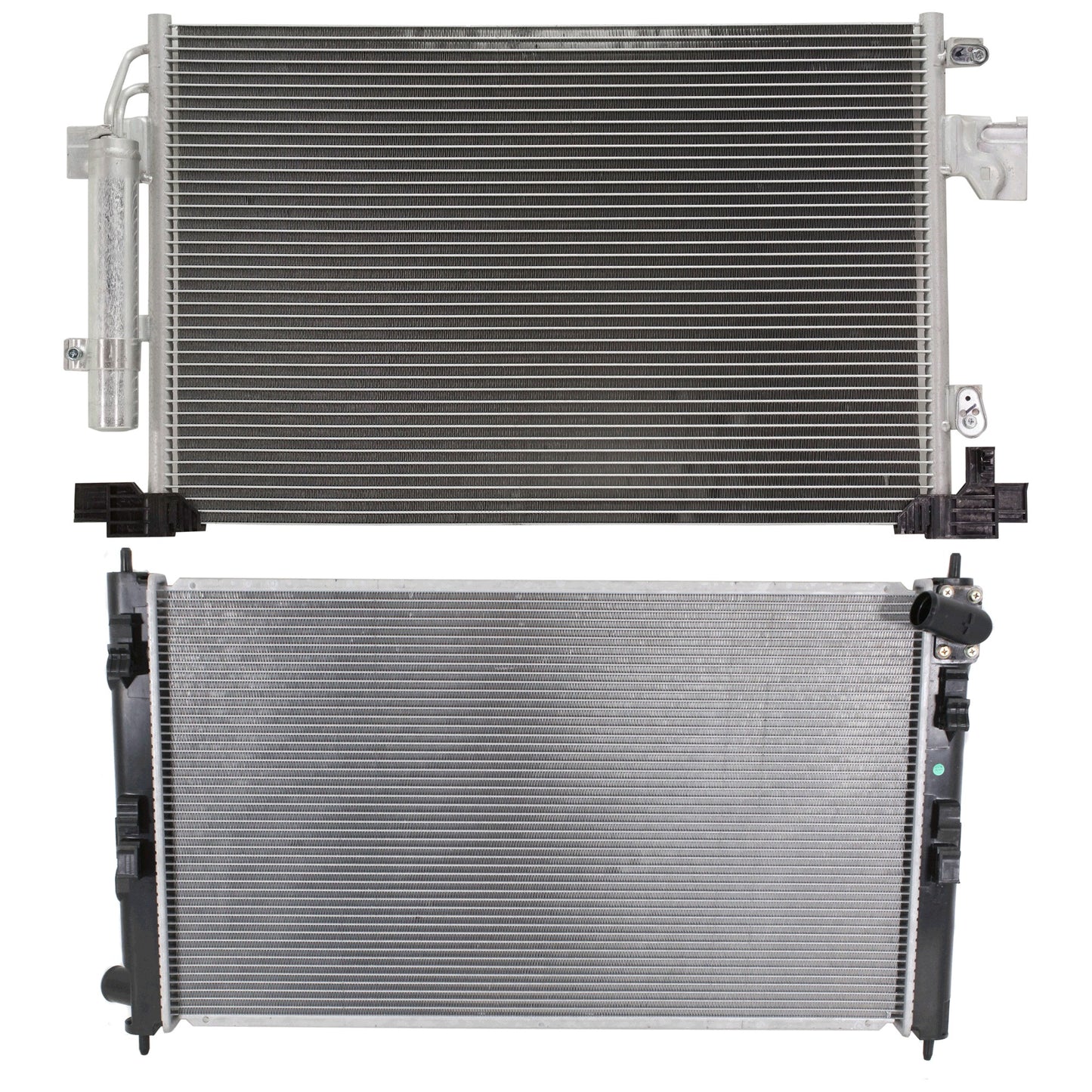 2-Piece Kit Radiator, Includes (1) A/C Condenser and (1) Radiator