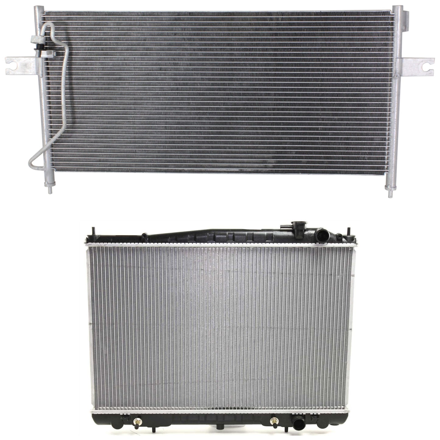 2-Piece Kit Radiator, Includes (1) A/C Condenser and (1) Radiator