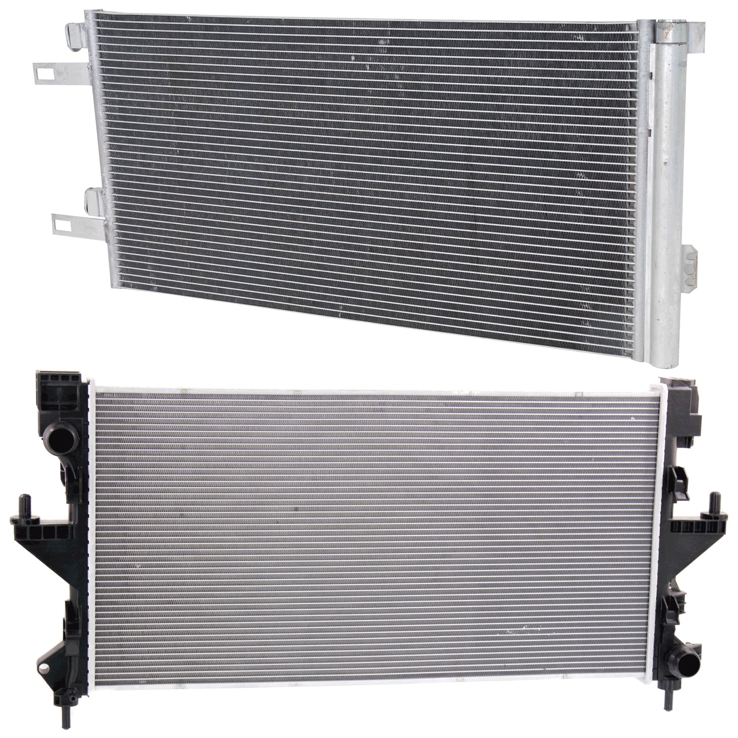2-Piece Kit Radiator, Includes (1) A/C Condenser and (1) Radiator