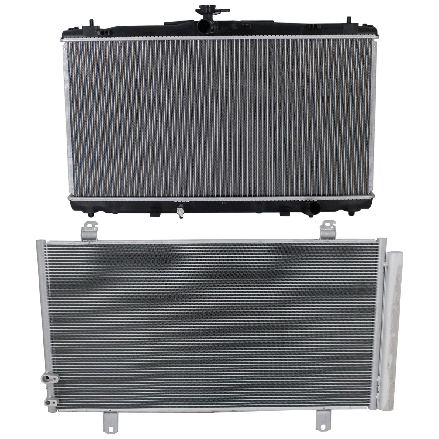 2-Piece Kit Radiator, Includes (1) A/C Condenser and (1) Radiator