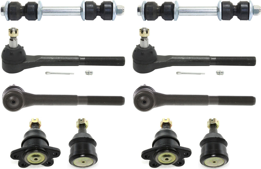 10-Piece Kit Front, Driver and Passenger Side Suspension Kit, Includes (4) Ball Joint, (4) Tie Rod End and (2) Sway Bar Link