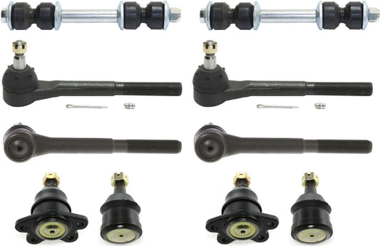 10-Piece Kit Front, Driver and Passenger Side Suspension Kit, Includes (4) Ball Joint, (4) Tie Rod End and (2) Sway Bar Link