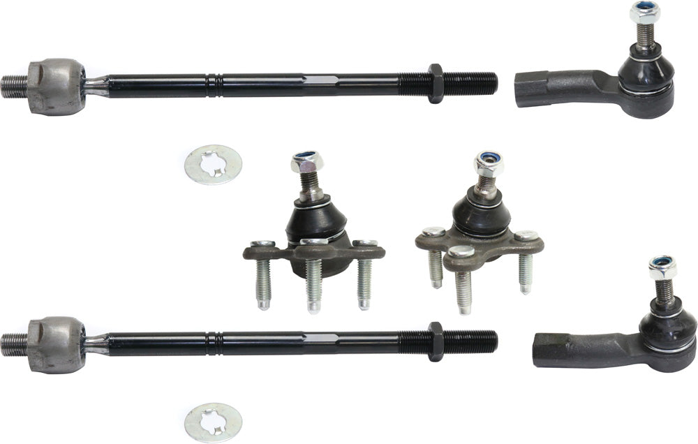 6-Piece Kit Front, Driver and Passenger Side Suspension Kit, Includes (2) Ball Joint and (4) Tie Rod End