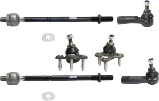 6-Piece Kit Front, Driver and Passenger Side Suspension Kit, Includes (2) Ball Joint and (4) Tie Rod End