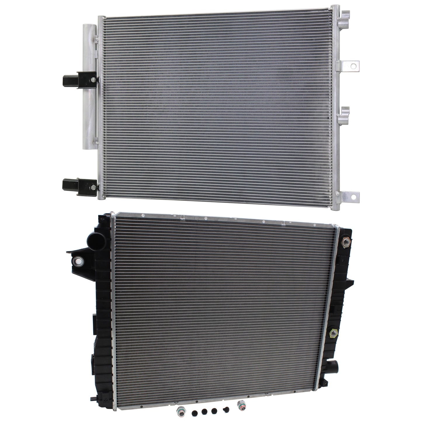 2-Piece Kit Radiator, 6.7L, 6Cyl, Includes (1) A/C Condenser and (1) Radiator