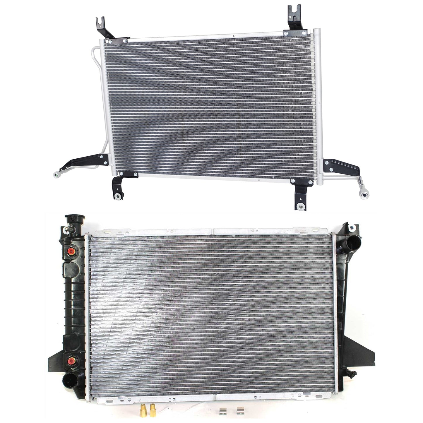 2-Piece Kit Radiator, Includes (1) A/C Condenser and (1) Radiator