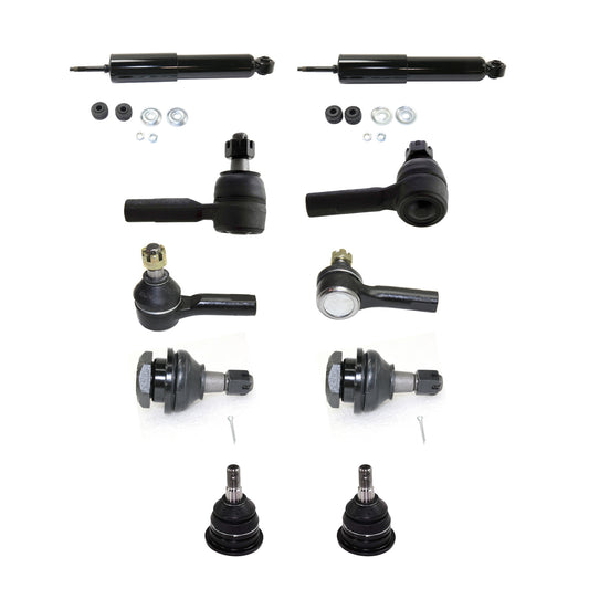 10-Piece Kit Front, Driver and Passenger Side Suspension, Includes (4) Ball Joint, (2) Shock Absorber, and (4) Tie Rod End